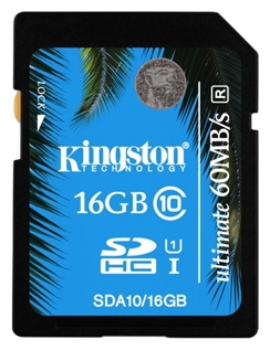  Карта памяти 16GB Kingston SDA10/16GB SDHC Class 10 UHS-I