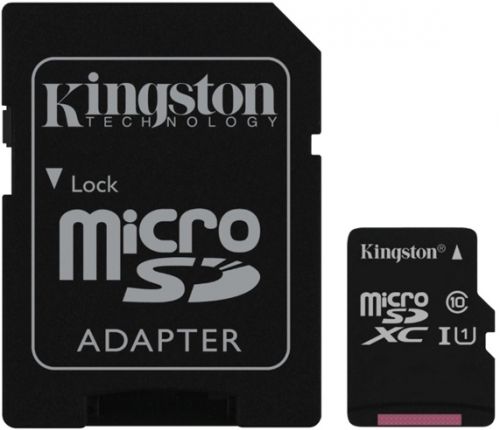  Карта памяти 128GB Kingston SDC10G2/128GB MicroSDXC Class 10 UHS-I U1 (SD adapter)