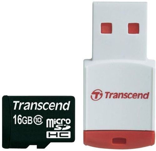  Карта памяти 16GB Transcend TS16GUSDHC10-P3 microSDHC Class 10 (USB ридер P3)