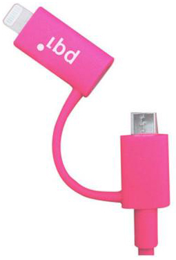  Кабель интерфейсный PQI i-Cable Du-Plug 90 Pink
