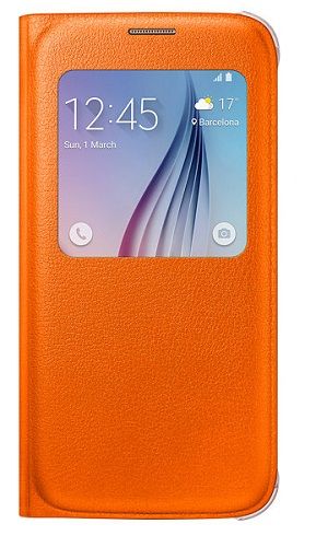  для телефона Samsung (флип-кейс) Galaxy S6 S View Cover оранжевый (EF-CG920POEGRU)