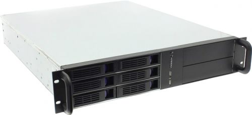 серверный 2U Procase ES206-SATA3-B-0 (6 SATA III/SAS 6Gbit hotswap HDD), черный, без блока питания, глубина 650мм, MB 12"x13"