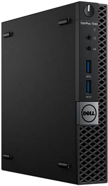  Компьютер Dell Optiplex 7040 Micro i5 6500T (3.2)/4Gb/500Gb 7.2k/HDG530/Windows 7 Professional 64 +W10Pro/240W/клавиатура/мышь/черный/серебристый