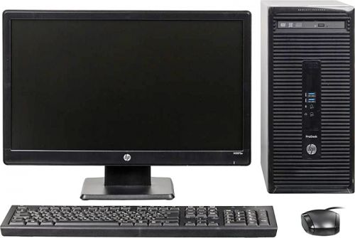  Компьютер HP ProDesk 400 G2 K8K73EA Core i5 4590S (3.0GHz), 4096MB, 500GB, DVD RW, Shared VGA, DOS, + HP V201a