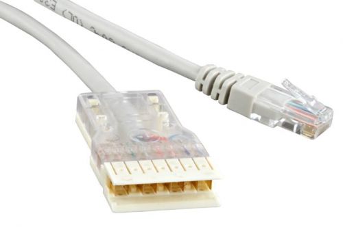  Кабель патч-корд UTP тип 110, 5е кат. 4 пары, 2м. Hyperline PC-110-RJ45-4P-C5e-2M-GY