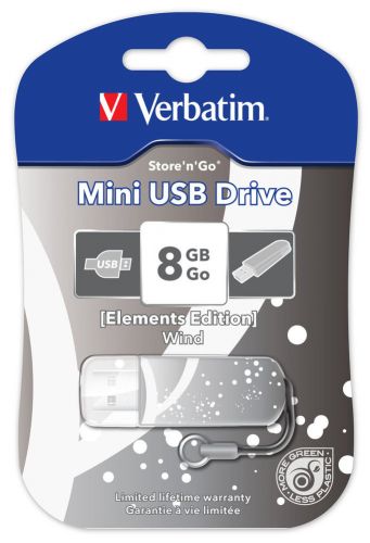  Накопитель USB 2.0 8GB Verbatim Mini Elements Edition, Wind 98161