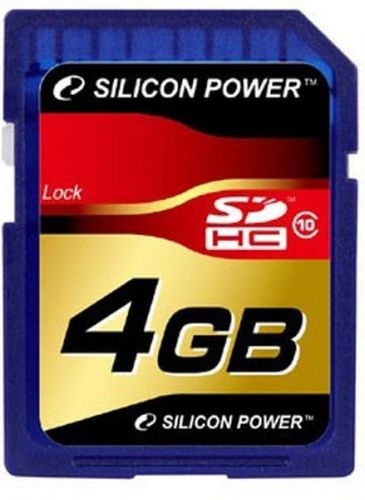  Карта памяти 4GB Silicon Power SP004GBSDH010V10 SDHC class 10
