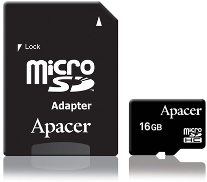  Карта памяти 16GB Apacer AP16GMCSH10U1-R microSDHC Class 10 UHS-I (SD адаптер)