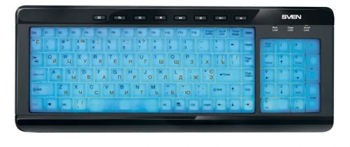  Клавиатура проводная Sven Comfort 7200 EL USB, SV-03107200UBE