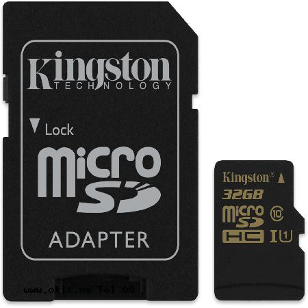  Карта памяти 32GB Kingston SDCA10/32GB microSDHC Class 10 UHS-I U1 (SD адаптер)