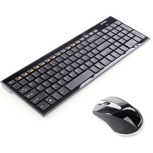  Клавиатура и мышь Wireless A4Tech 9500F USB, 2.4ГГц/15м, мини-приемник, черная