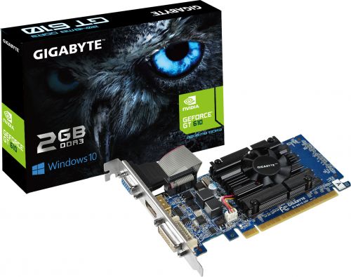  PCI-E GIGABYTE GV-N610-2GI GeForce GT 610 2Gb GDDR3 64bit 40nm 810/1333MHz DVI(HDCP)/HDMI/VGA RTL