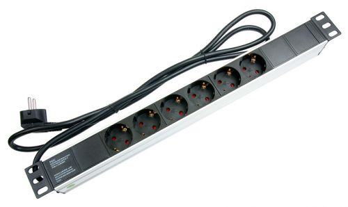  Блок розеток 19, 6 розеток Cabeus PDU-6P-2EU