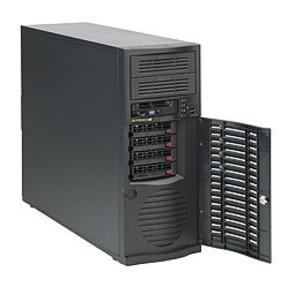  Корпус серверный Supermicro CSE-733TQ-665B (4x3.5" HS bays, 4xSAS/SATA port, 2x5.25", 1x 3.5" ext, 12"x13" E-ATX, 7xFH, 665W Bronze, Mid-Tower)
