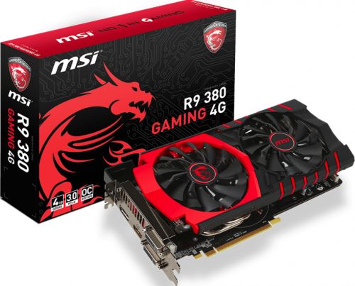  PCI-E MSI R9 380 GAMING 4G AMD Radeon R9 380 4GB GDDR5 256bit 28nm 1000/5800MHz 2*DVI(HDCP)/HDMI/DisplayPort RTL