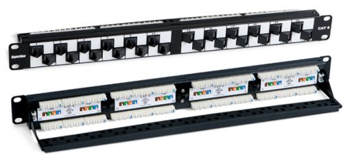  Патчпанель 19, 24xRJ45, UTP, Кат. 6 Hyperline PP2A-19-24S-8P8C-C6-110