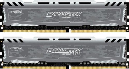  DDR4 8GB (2*4GB) Crucial BLS2C4G4D240FSB PC4-19200 2400MHz CL16 SR x8 Unbuffered DIMM 288pin Ballistix Sport LT Grey