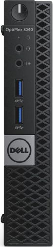  Компьютер Dell Optiplex 3040 Micro i3 6100T (3.2)/4Gb/SSD128Gb/HDG530/Windows 7 Professional 64 +W10Pro/Eth/клавиатура/мышь/черный/серебристый