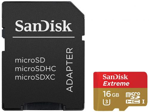  Карта памяти 16GB SanDisk SDSQXNE-016G-GN6MA Class 10 Extreme + SD адаптер