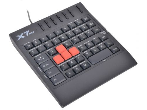  Клавиатура проводная A4Tech X7-G100 USB, игровая, 62 клавиши, влагозащищенная, прорезиненые клавиши управления