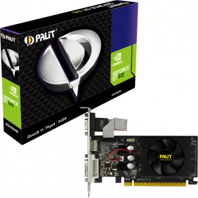  PCI-E Palit PA-GT610-2GD 2GB 64bit GDDR3 40nm 810/1070MHz DVI(HDCP)/HDMI/VGA RTL (NEAT6100HD46)