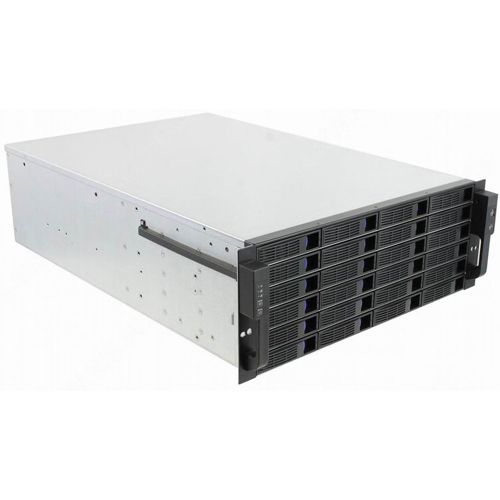  серверный 4U Procase ES424-SATA3-B-0 (24 SATA 3/SAS hotswap HDD), черный, без блока питания, глубина 650мм, MB 12"x13"