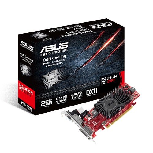  PCI-E ASUS R5230-SL-2GD3-L Radeon R5 230 2GB Low Profile GDDR3 64bit 40nm 650/1200MHz DVI/D-Sub/HDMI(HDCP) RTL