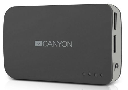  Аккумулятор внешний универсальный Canyon CNE-CPB78DG серый, материал пластик, емкость 7800 мАч, выход DC5V 1A/2A (2 USB), вход DC5V 1A, индикатор зар