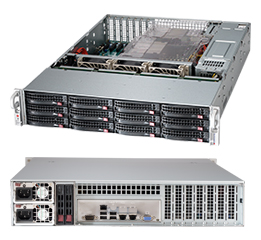  Корпус серверный 2U Supermicro CSE-826BE26-R1K28LPB (12x3.5" HS Bays, SAS2/6Gb Expander 1x IPass, 12"x13", 13"x13.68", E-ATX, ATX, 2x1280W, Rail)