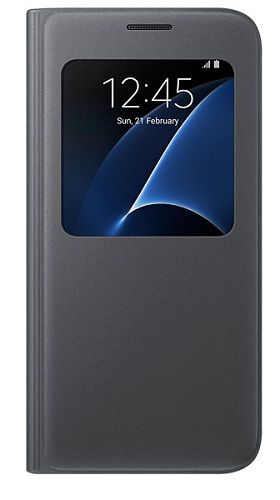  для телефона Samsung EF-CG930PBEGRU (флип-кейс) для Galaxy S7 S View Cover черный