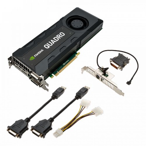  PCI-E PNY NVIDIA Quadro K5200 8GB 667/6000MHz 256bit 2304-Cores GDDR5 2xDP to DVI-D (SL) adapter DVI-I to D-Sub adapter Stereo Retail
