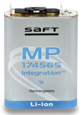  Аккумулятор SAFT MP174565 Int Li, Ion типоразмера призма номинальным напряжением 3.65 В емкостью 4 Ач Траб: -50...60 В°C