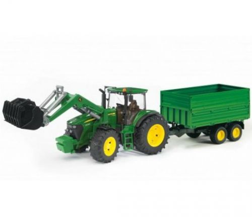  Игрушка Bruder 03-055 Трактор John Deere 7930 с погрузчиком и прицепом