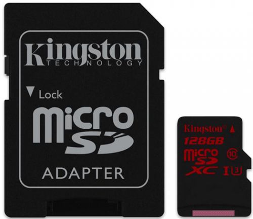  Карта памяти 128GB Kingston SDCA3/128GB microSDXC Class 10 UHS-I U3 (SD adapter)