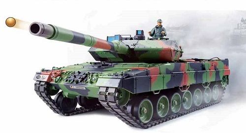  Радиоуправляемая модель танка Heng Long 3889-1 Leopard 2 A6, 1:16, 2.4G, дым
