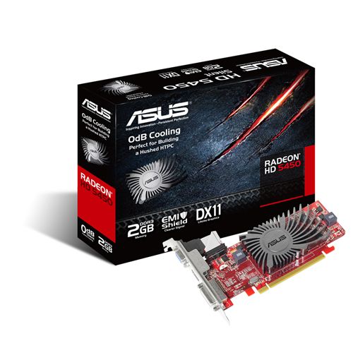  PCI-E ASUS HD5450-SL-2GD3-L Radeon HD5450 Low Profile 2GB GDDR3 64bit 40nm 650/900MHz DVI(HDCP)/HDMI/VGA RTL