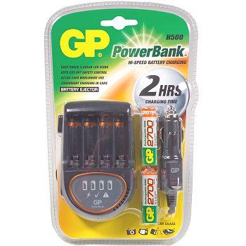  Зарядное устройство GP PB50GS PowerBank 2 часа + 4 AA 2700 mAh + кабель для заряда в автомобиле