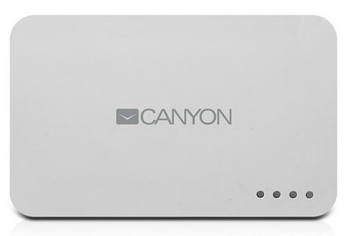  Аккумулятор внешний универсальный Canyon CNE-CPB78W белый, материал пластик, емкость 7800 мАч, выход DC5V 1A/2A (2 USB), вход DC5V 1A, индикатор заря