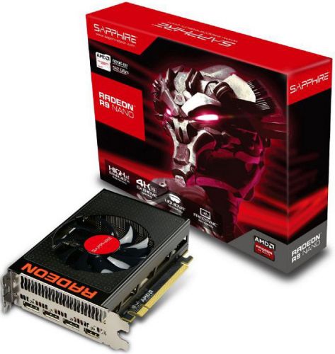  PCI-E Sapphire 21249-00-40G AMD Radeon R9 Nano 4GB HBM 4096bit 28nm 1000/1000MHz (HDCP)/HDMI/3*DisplayPort RTL