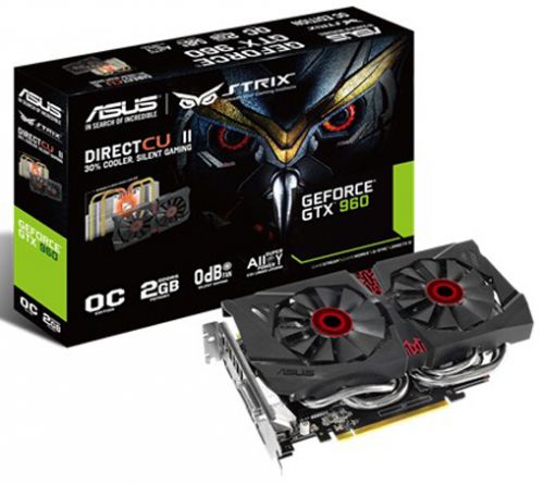  PCI-E ASUS STRIX-GTX960-DC2OC-2GD5 GeForce GTX 960 2Gb GDDR5 128bit 28нм 1253/7200MHz DVI(HDCP)/HDMI/DisplayPort x3 RTL