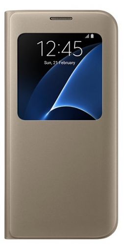  Чехол для телефона Samsung EF-CG935PFEGRU (флип-кейс) для Galaxy S7 edge S View Cover золотистый