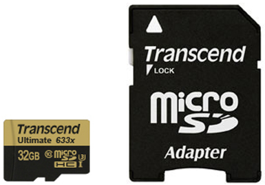  Карта памяти 32GB Transcend TS32GUSDU3 microSDHC Class 10 UHS-I U3 (SD адаптер)