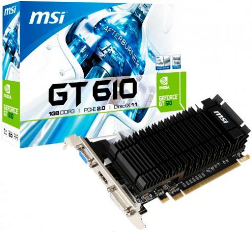  PCI-E MSI N610-1GD3H/LPV1 GeForce GT 610 Low Profile 1GB GDDR3 64bit 40nm 810/1000MHz DVI(HDCP)/HDMI/VGA RTL