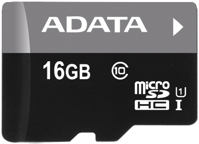  Карта памяти 16GB ADATA AUSDH16GUICL10-RA1 microSDHC Class 10 UHS-I (SD адаптер)