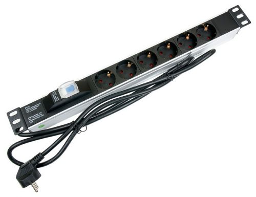  Блок розеток 19, 6 розеток Cabeus PDU-6P-B-2EU