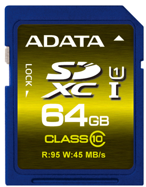  Карта памяти 64GB ADATA ASDX64GUI1CL10-R Premier Pro SDXC Class10 UHS-I U1