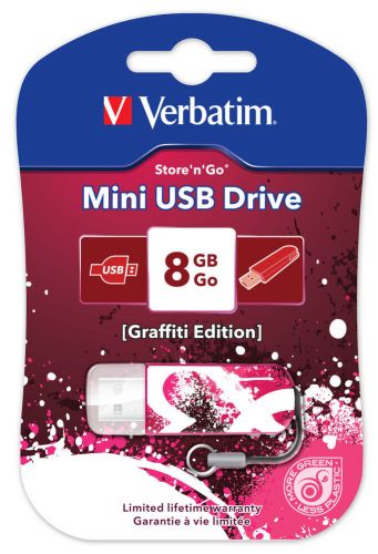  Накопитель USB 2.0 8GB Verbatim Mini Graffiti Edition 98165
