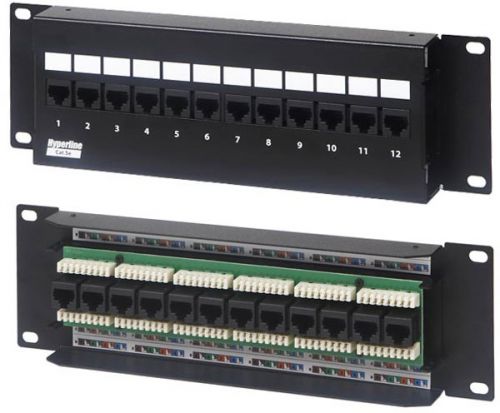  Патчпанель настенная, 12xRJ45, UTP, Кат. 5е Hyperline PPW-12-8P8C-C5e-FR