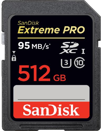  Карта памяти 512GB SanDisk SDSDXPA-512G-G46 SDXC Class 10 UHS-I Extreme Pro, 95 MB/s