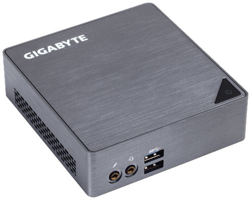  Неттоп GIGABYTE GB-BSi3-6100 Intel Core i3-6100U 2.3GHz (2*DDR3L SODIMM,M.2 2280 SSD,GLan,WiFi,BT,2.1CH,mDP/HDMI,2*USB3.0) Серый RTL